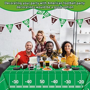 5 Pcs Football Goal Post Party Decorations Football Field Goal Post Centerpiece Sports Court Tablecloth Decor Table Decorations Pennant Banner for Birthday Party Game Day Supplies