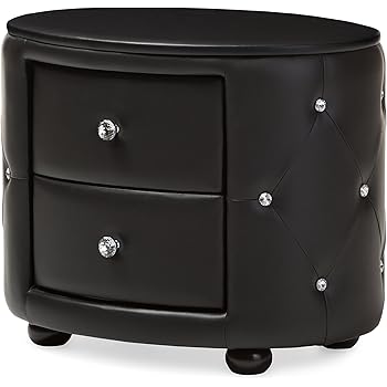 Amazon Com Baxton Studio Dorian Faux Leather Upholstered Modern Nightstand Black Furniture Decor