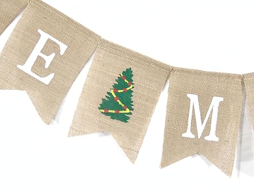 Miniatura 2 de Be Merry Banner, Christmas Decorations, Christmas Mantel Decorations, Holiday Decorations, Christmas Burlap Banner, Be Merry