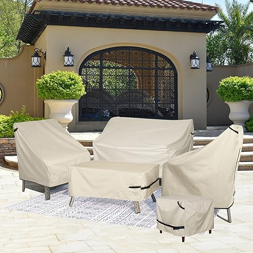 Miniatura 6 de Porch Shield Funda otomana para patio, fundas cuadradas impermeables para mesa auxiliar para exteriores, 22 pulgadas de largo x 22 pulgadas de ancho