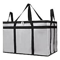 Vista 1 de Bodaon Paquete de 2 bolsas aisladas para entrega de alimentos, bolsas aisladas para entrega de pizza, bolsas aisladas para el conductor, bolsa