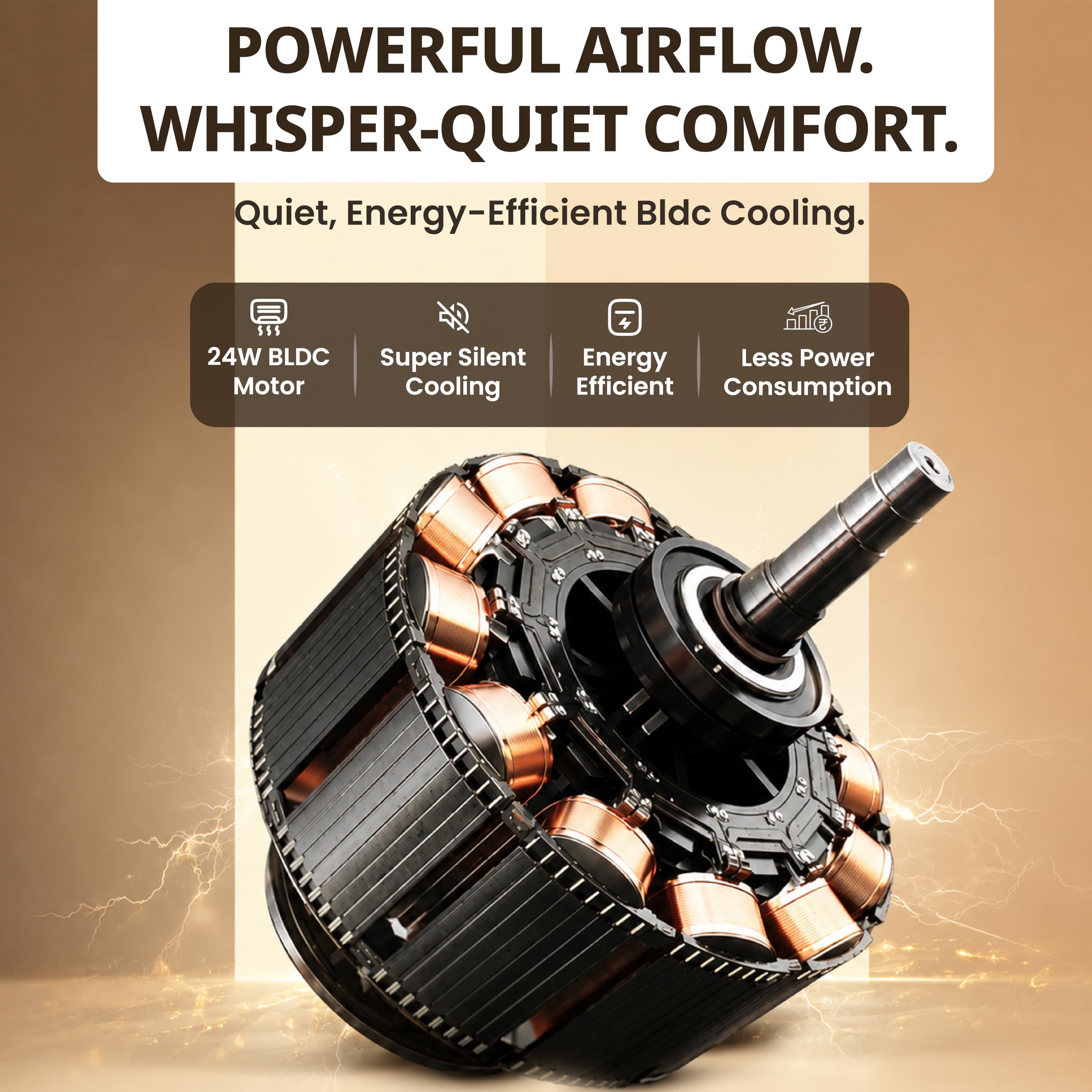 FASTRON 3D Air Circulation Tower Fan with Mood Lamp & Voice Prompt, 120° Oscillation, Silent 20dB BLDC Motor, 12 Speeds, Remote & 9H Timer for Bedroom & Hall 2