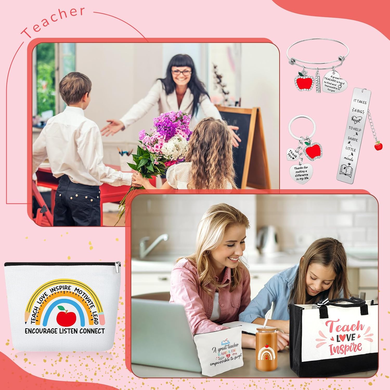 Paterr Teacher Appreciation Gifts for Women Thank You Inspirational Gifts in Bulk for Graduation Tote Bags
