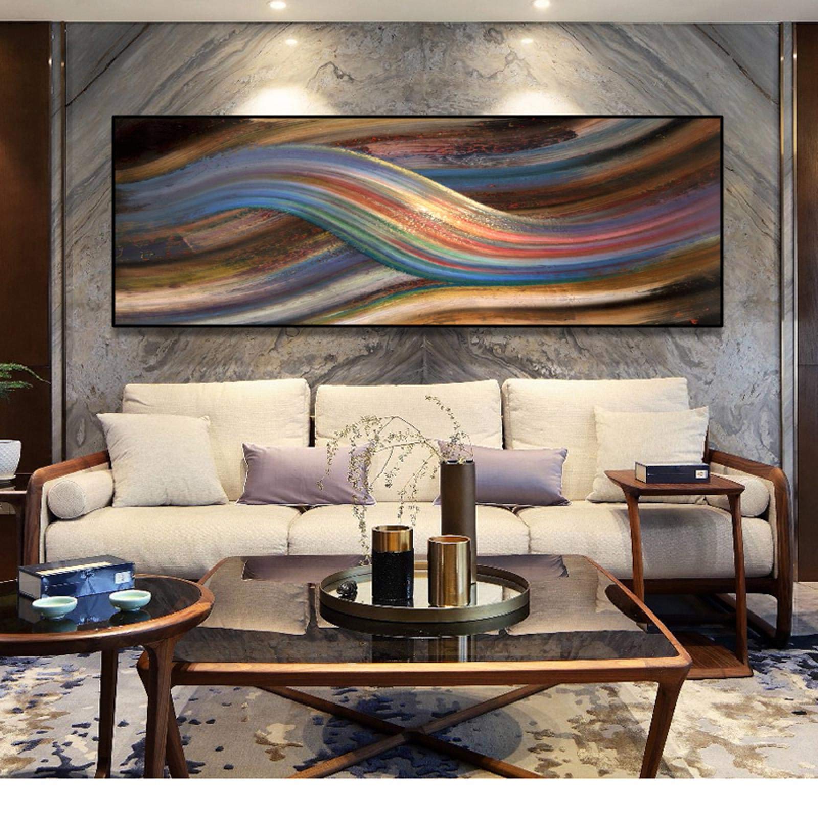 Peinture abstraite ruban affiches et impressions modernes pour decoration murale
