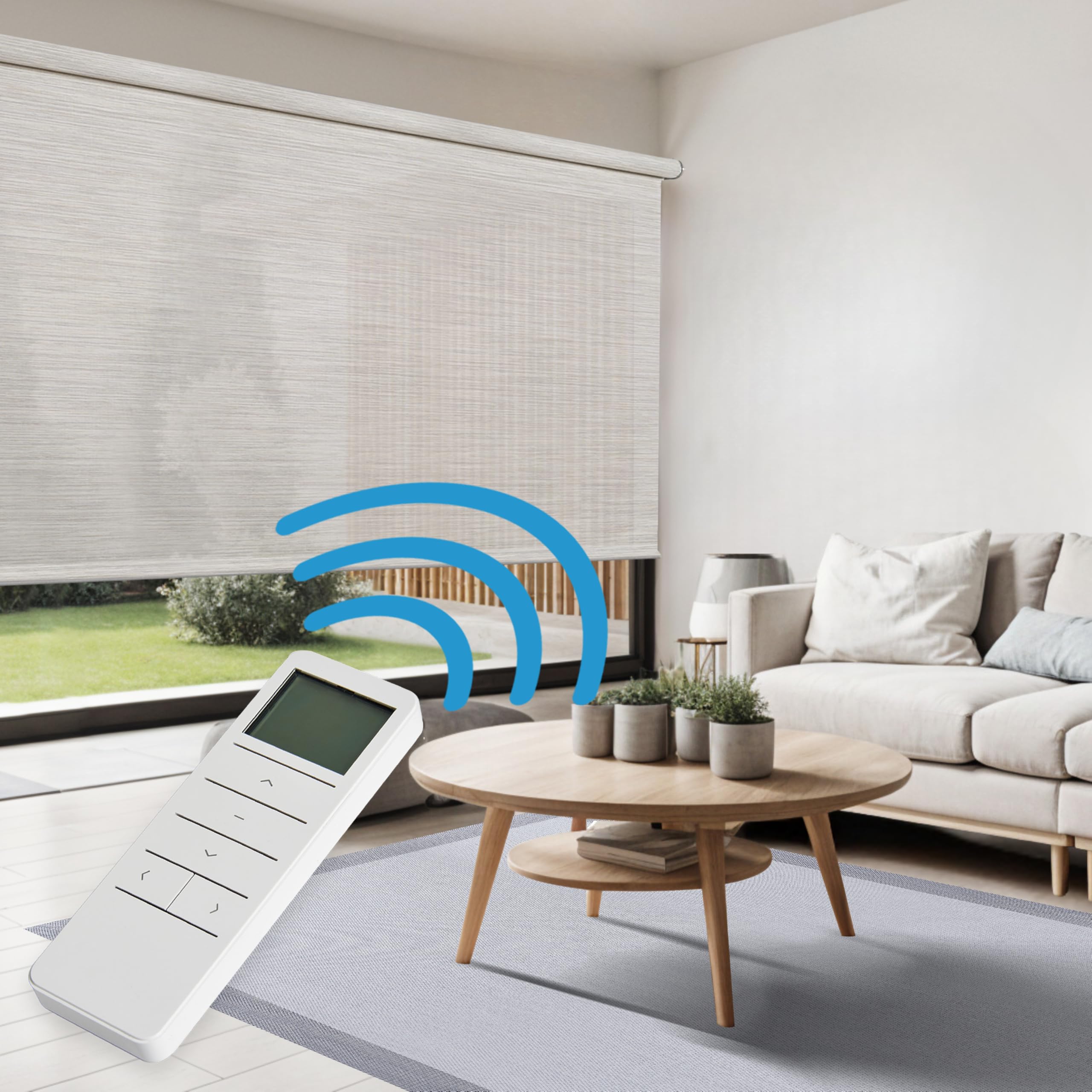 Tenda a Rullo Screen Motorizzata con Telecomando 160x180 cm Grigio Beige | Motore, batteria e telecomando per controllo automatico. Tubo 38 mm e tessuto Screen 5% con protezione solare UV StoresDeco