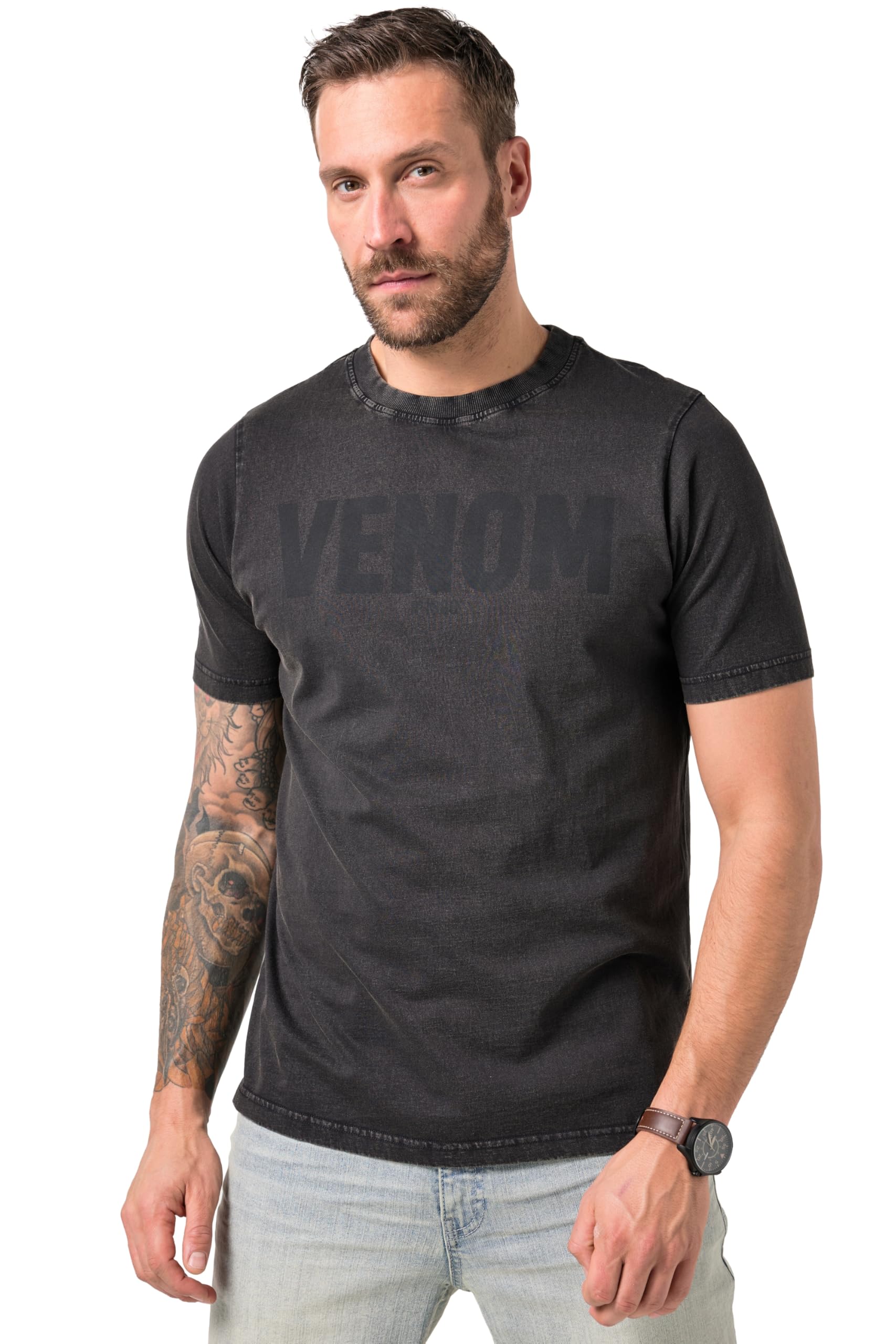 JP 1880 Mens Large Sizes Plus Sizes Menswear L-8XL JP1880 Half Sleeve Print Vintage Look T Shirt Up to 8XL