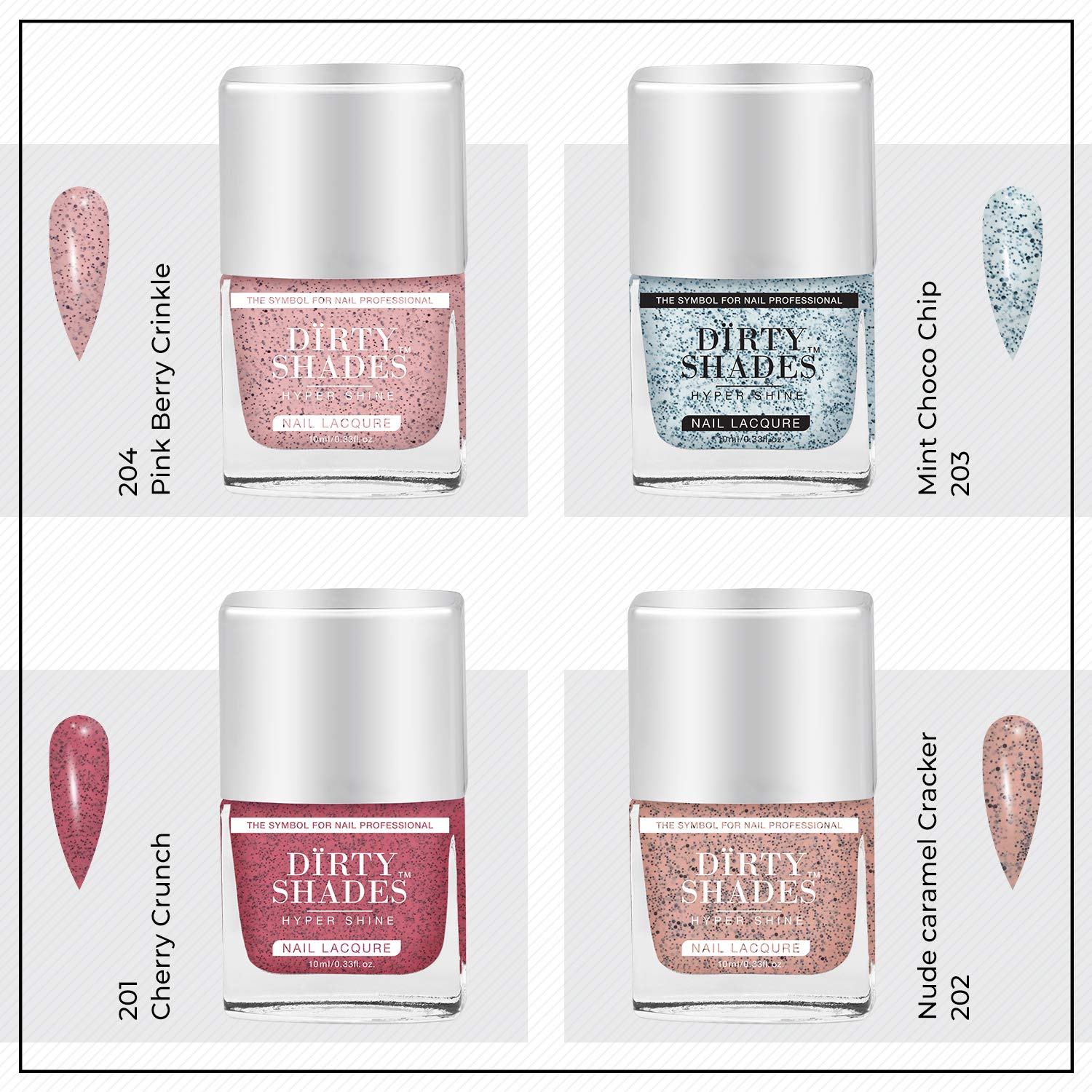 Buy Dirty Shades Hi Shine Nail Polish Combo Set of 4 (Pink Berry