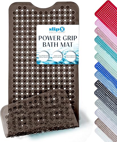 SlipX Solutions Power Grip - Alfombrilla de seguridad para bañera, tecnología de agarre de precisión para una protección más larga, más fuerte y