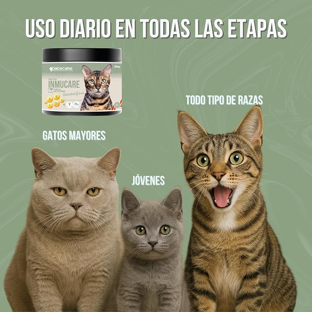 Foto 5 de 7 de Inmucare Vitamínico Polvo Gatos 300 gr para estimular el apetito