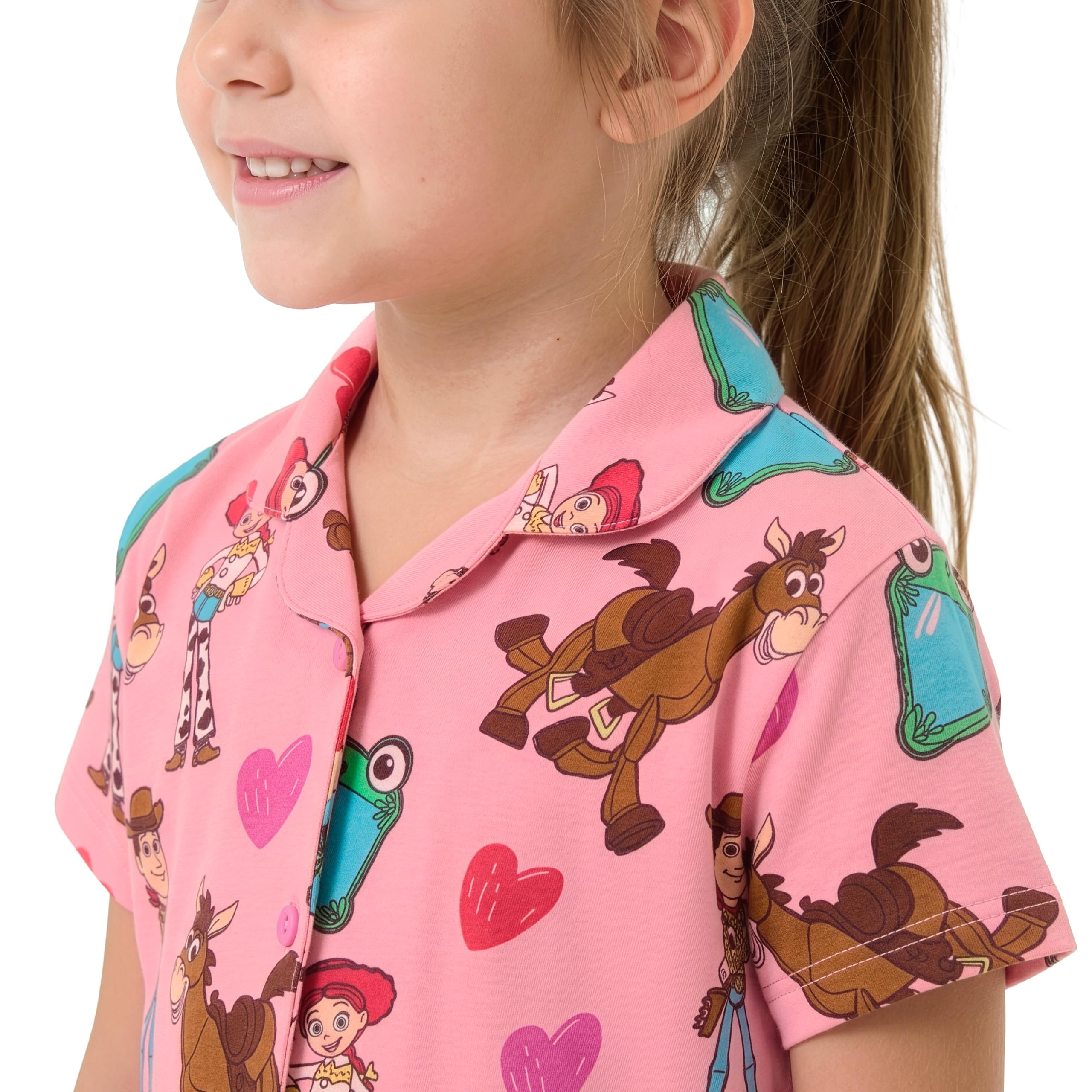 Disney Pigiami Ragazza, Toy Story Pigiama Bambino con Jessie, Woody & Bullseye, Pigiama Cotone Bambina Short Set, 2-8 Anni