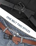 BOSTANTEN Ceintures réversibles en cuir pour hommes 1 Pantalon de golf occasionnel professionnel 3/8" pour le travail, cadeau de deux en une ceinture