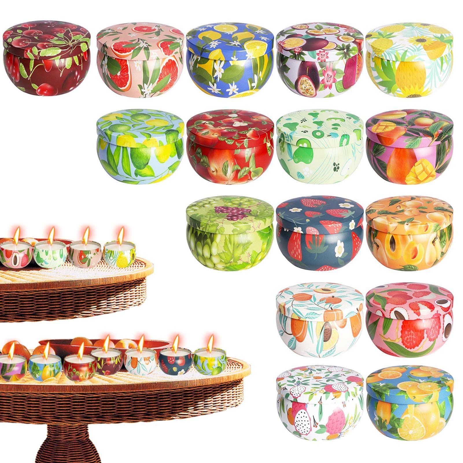 Velas aromáticas de aromaterapia, 16 unidades, set de regalo con velas perfumadas, velas perfumadas en lata con aceites esenciales florales para aromaterapia, yoga, día de la madre, cumpleaños | Las velas perfumadas de 2.5 oz ayudan a purificar el aire, a