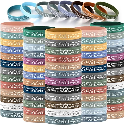 200 Pcs Inspirational Wristband Motivational Silicone Bracelets Bulk Graduation Bracelets Positive Rubber Bracelet Employee Appreciation Gift Class of 2024 Gifts(Sometimes You Forget)