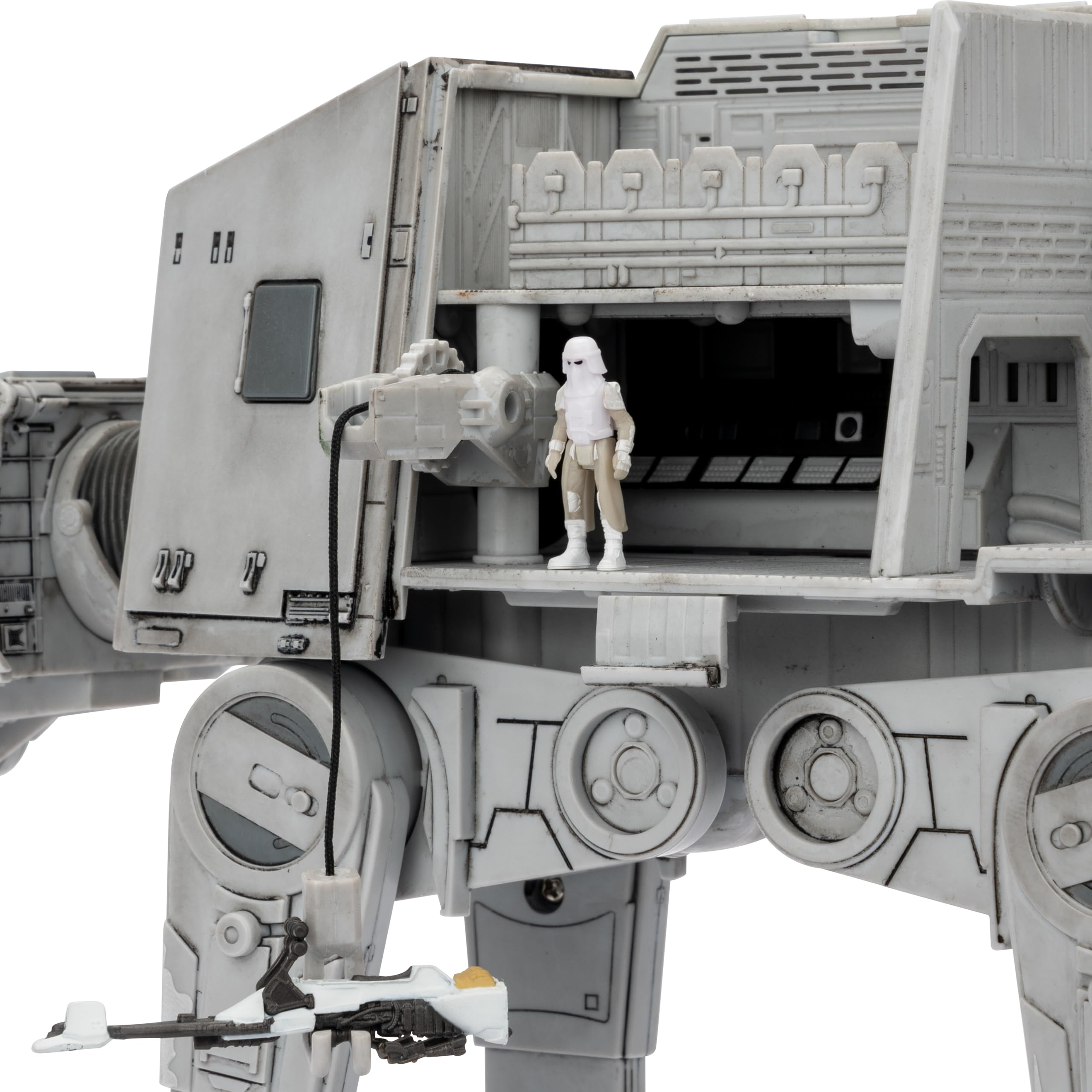 Star Wars Pack de Combat Micro Escadron Galactique Bataille de Hoth Marcheur AT-AT de 25 cm, Snowspeeder de 12,5 cm, AT-St de 7,5 cm et Huit Accessoires Micro Figurines de 2,5 cm