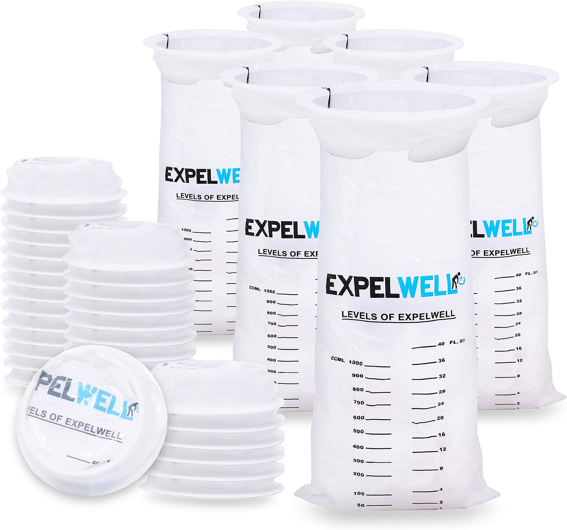 Expel Well 36 Pack Throw Up Bags | Disposable Vomit Bags, Emesis Bags - Hospital Puke Bags for Kids | Motion Sickness Rideshare Accessories for Drivers - Carsick Barf Bags, Car Sick Bag, EME Bags