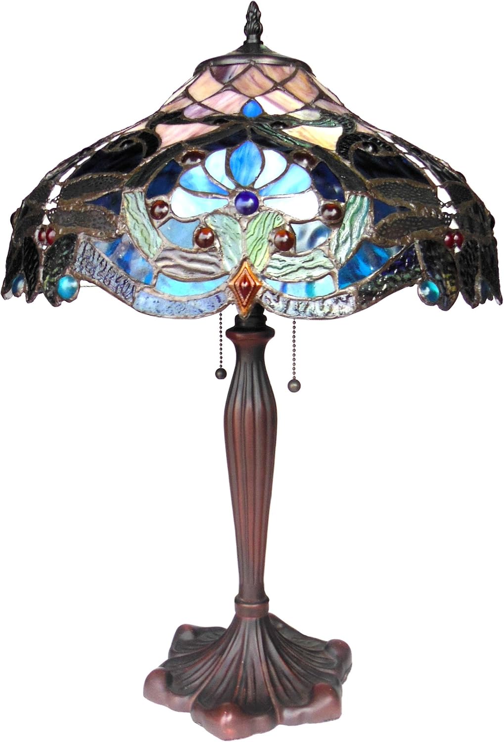 Tiffany-Style 2 Light Victorian Table Lamp 17" Shade