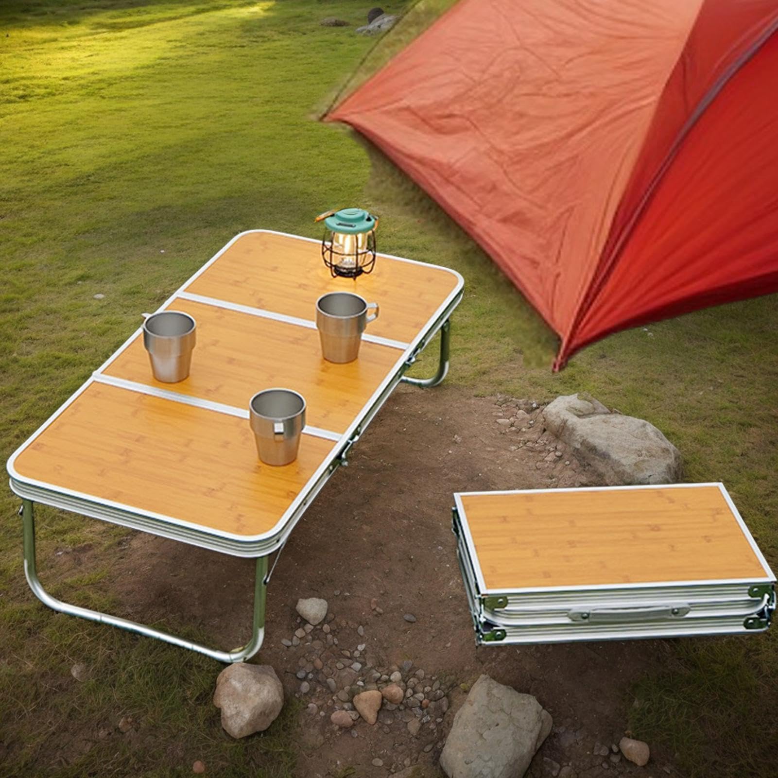 Składany Stół Kempingowy Składany Desk Outdoor | Składany Przenośny Stół Kempingowy Na Plażę, Ogród i Podwórko, Grill i Piknik, Podróż Kamperem, Patio, Festiwal, Wędkowanie