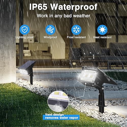 Miniatura 6 de ZJOJO Luces solares para exteriores, impermeables, IP65, 40 LED, 4 modos de iluminación, luces solares para jardín y patio, luces solares para