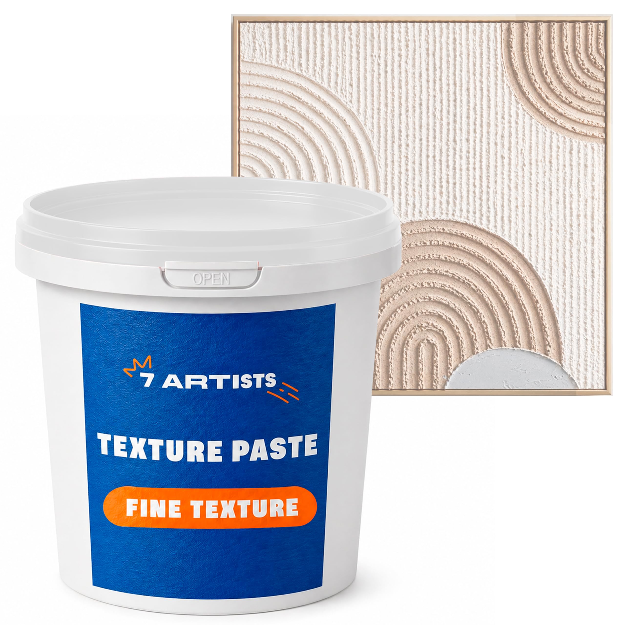 Texture Paste Acrylique 500 ml Fine – Modeling Paste Acrylique Blanc pour Toile | Pate Structure pour Peinture et Tableaux Texturés
