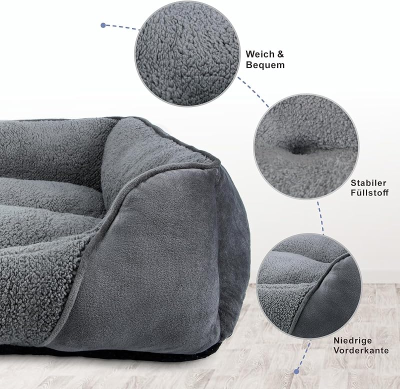 FURTIME XXL kutyaágy nagy kutyáknak, mosható puha fekvőhely, csúszásmentes