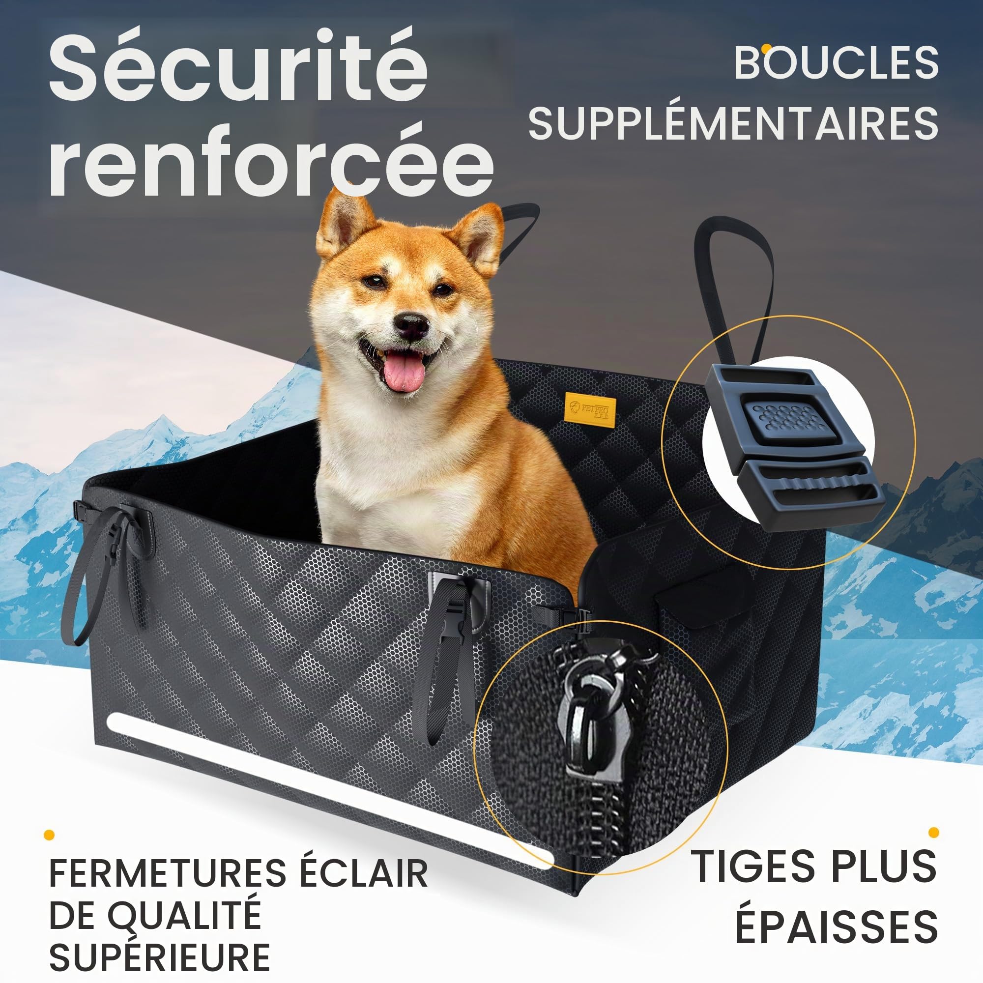 PETPROVED Panier Chien Voiture Siege Auto Chien Imperméable Sieges Arriere Siege Panier Voiture Auto Moyenne Taille Grande Taille