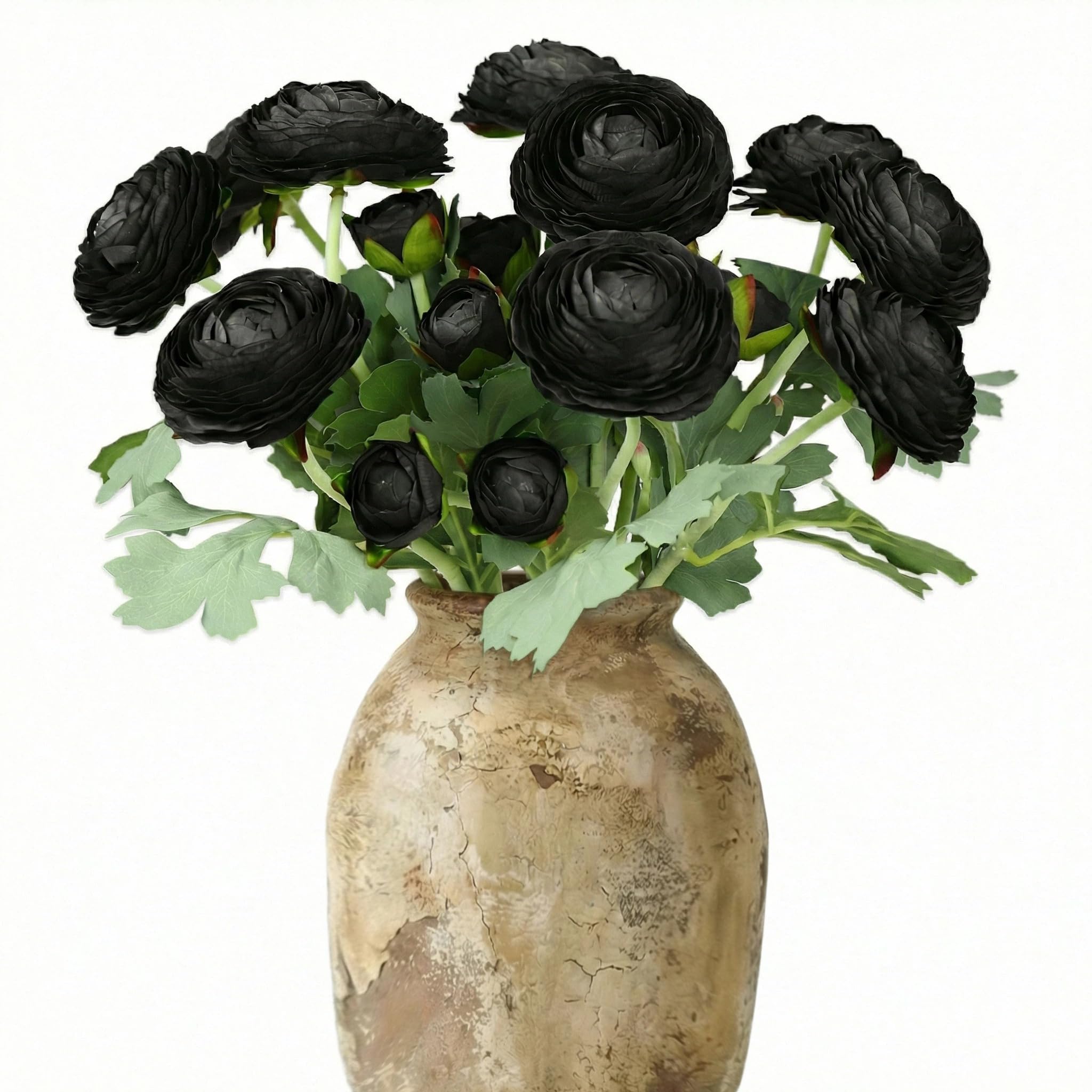 TOPIA Artificial Ranunculus Flowers Black