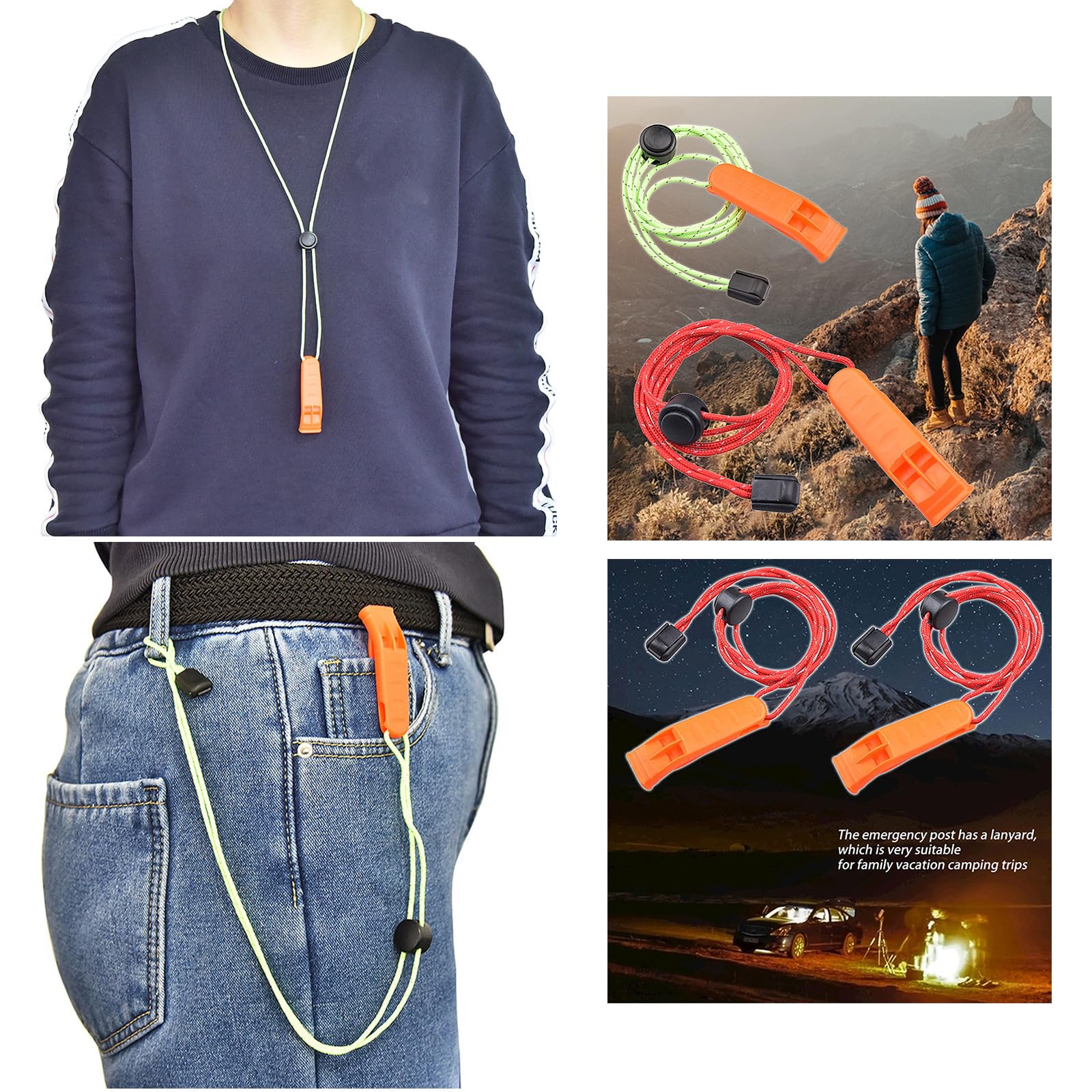 RYUJNDK Whistles with Reflective Lanyard Loud Alarm for Camping Hiking Swimming Dog Training