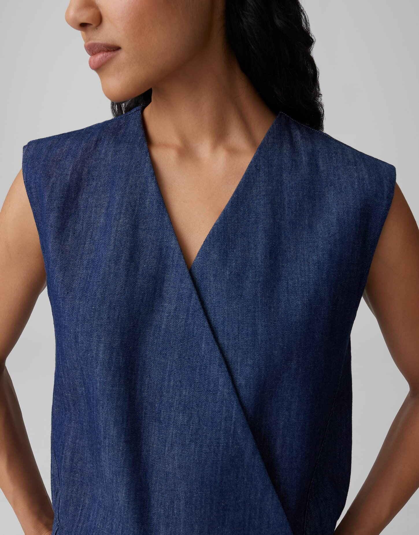 OPUS Damen Weste | Weste aus weichem Chambray Denim