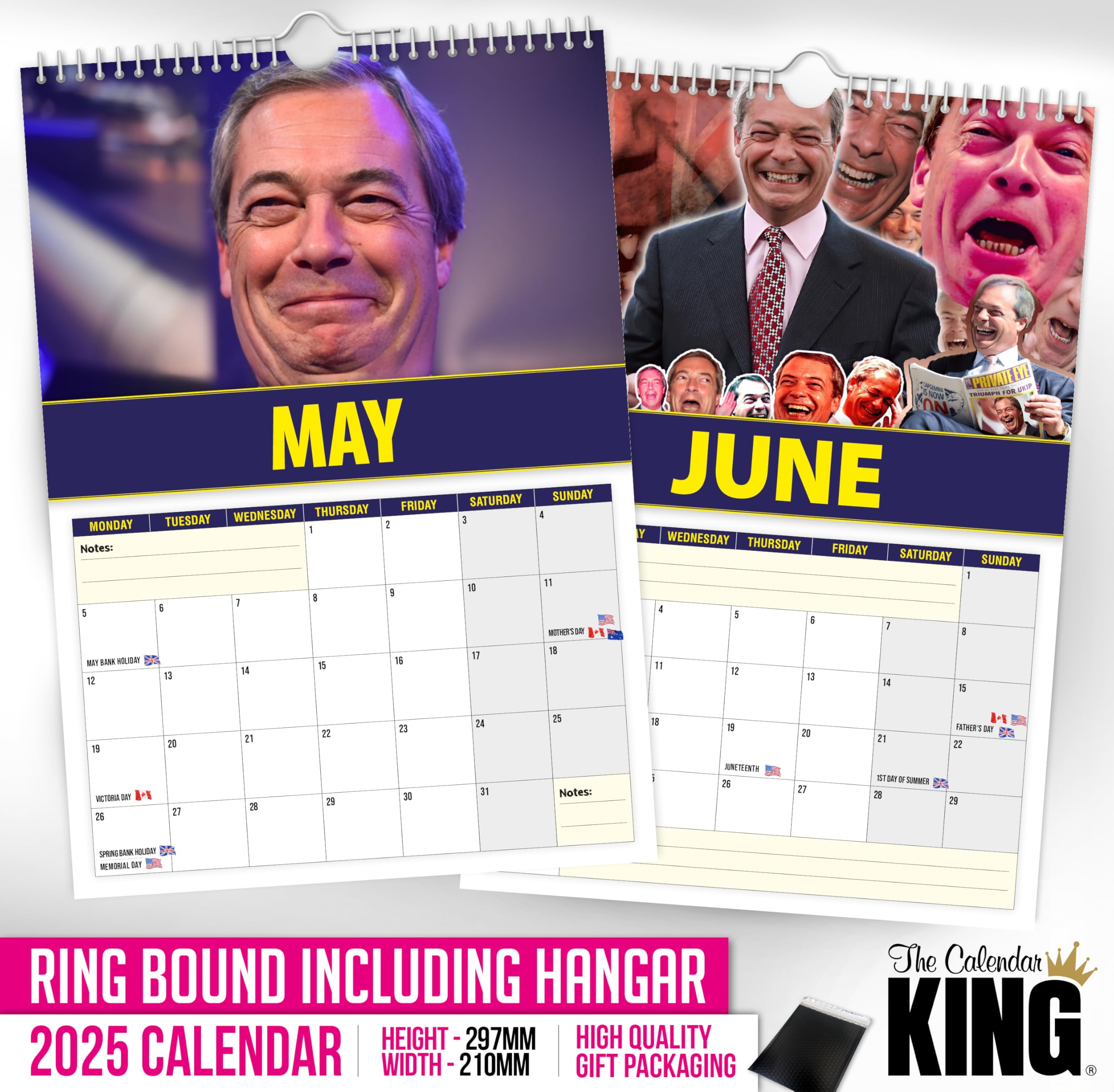 The Calendar King // Nigel Farage - 2026 Wall Calendar (Full Colour, A4 Size)*** - Image 4