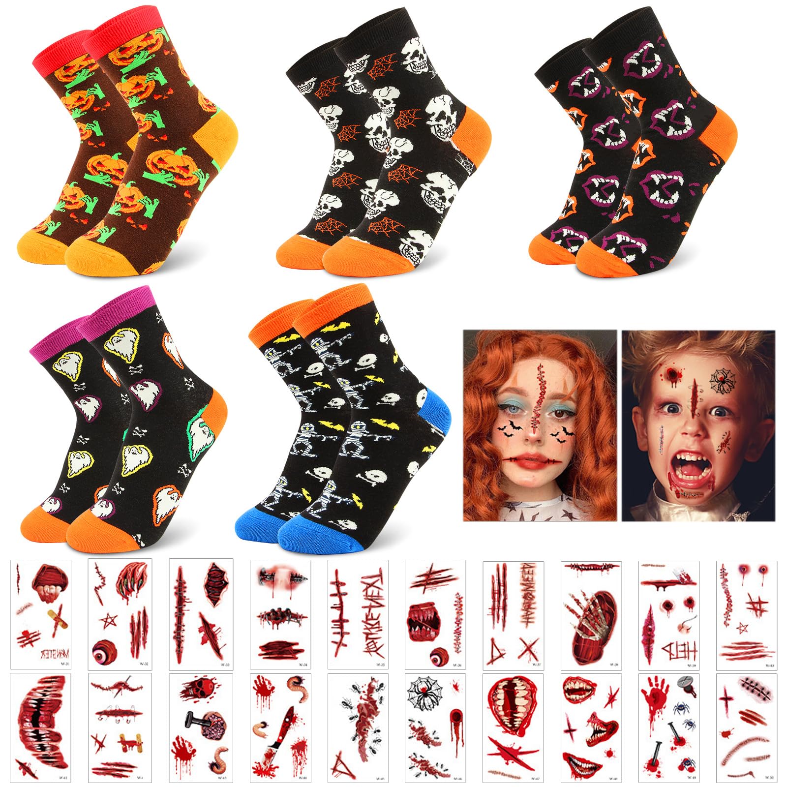 Likesing Skarpetki męskie damskie bawełniane skarpety zimowe Halloween skarpety świąteczne skarpety damskie mężczyźni śmieszne antypoślizgowe kot mężczyźni kobiety skarpety prezent Halloween Boże