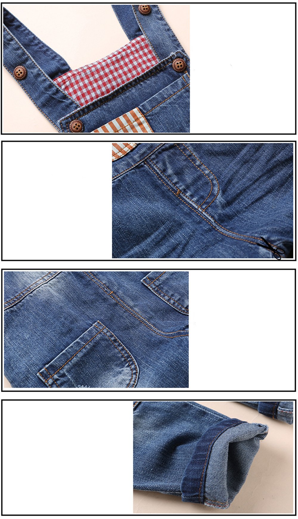 KIDSCOOL SPACE Bébé & Petits Garçons/Filles Salopette Denim Bleu,Salopette