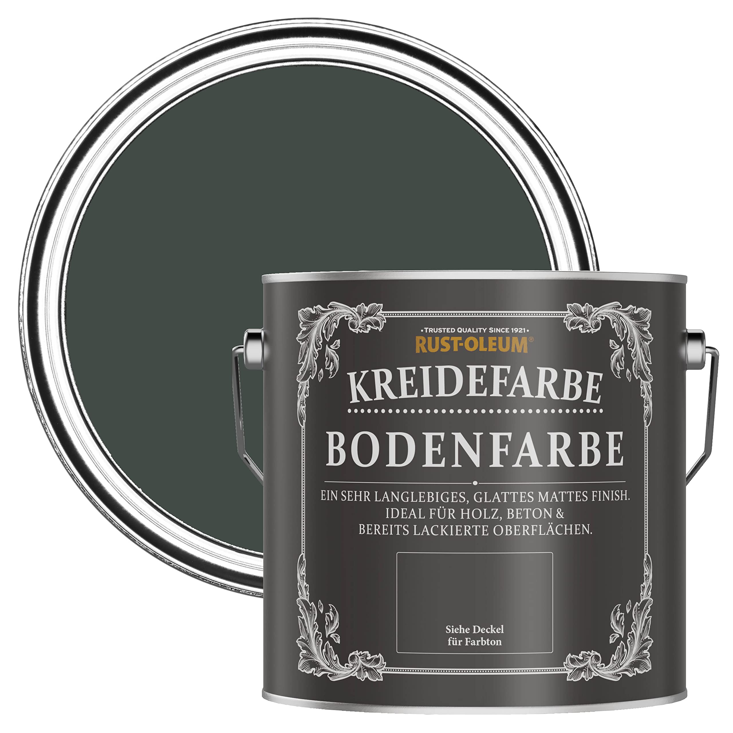 Rust-Oleum dunkelgrün strapazierfähige, kratzfeste Bodenfarbe für Holz und Beton - Abendessen 2,5 Litres