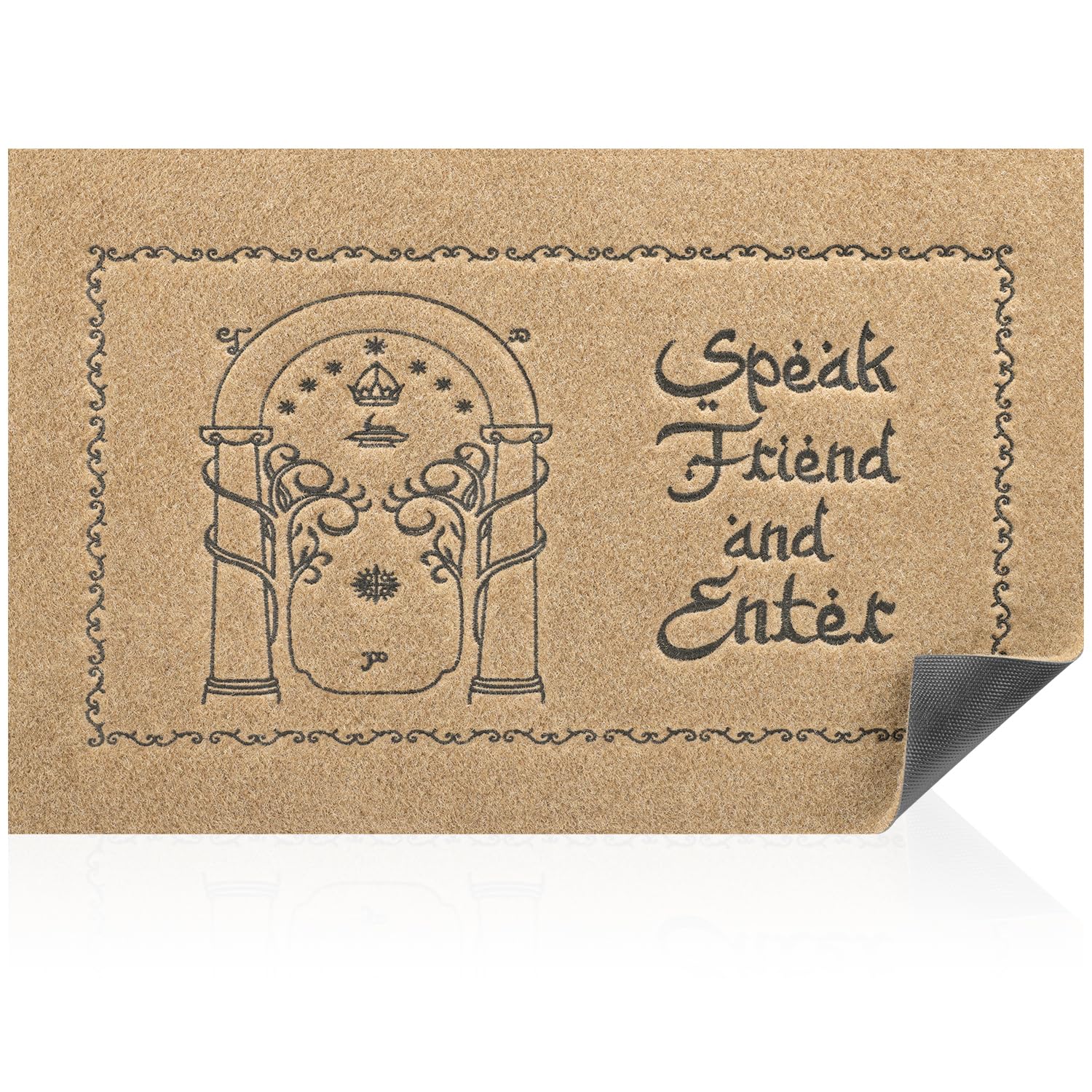 AAZZKANG Funny Welcome Mat Indoor Outdoor Anti Slip Doormat for Entrance Speak Friend and Enter Doormat Super Absorb Mud Easy to Clean Entry Mats for Front Door