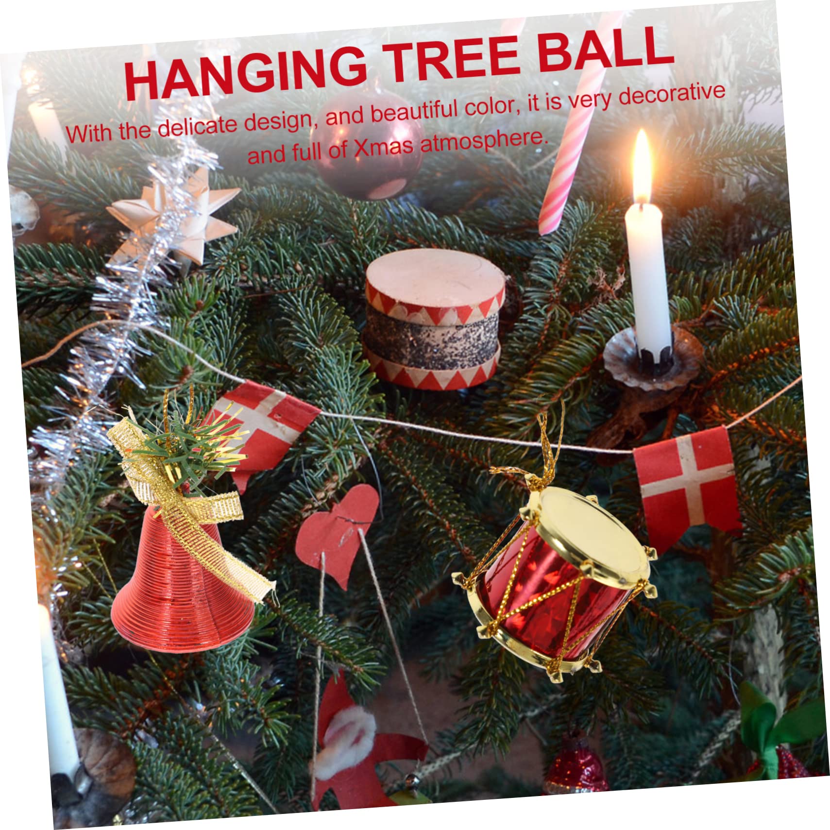 IMIKEYA 4 Kisten Weihnachtskugel-Set Mini-Weihnachtsmann Weihnachtsbedarf weihnachtsdeko christbaumanhänger Christbaumschmuck Baumschmuck Anhänger Kugel hängende Dekoration Plastik rot