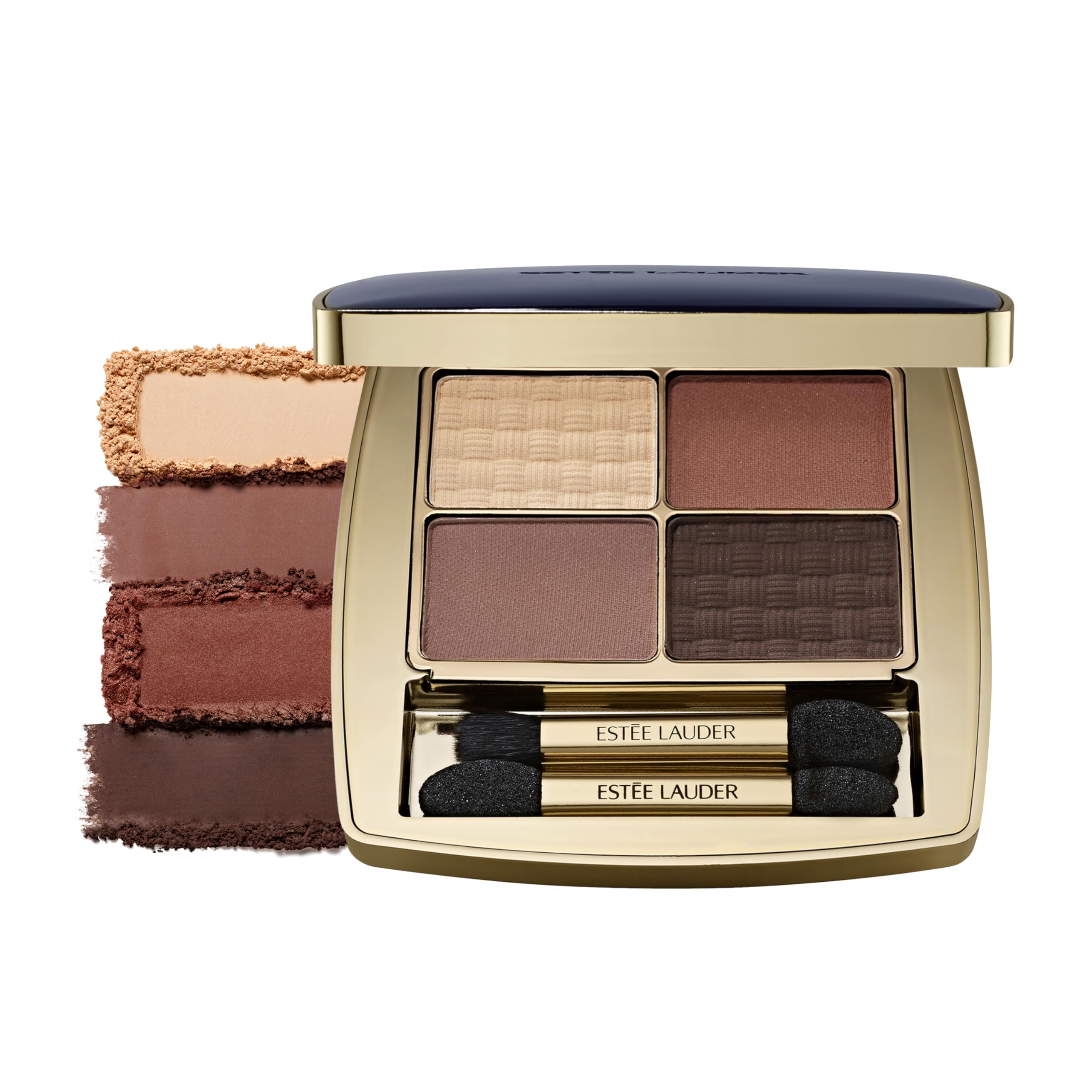 Estée Lauder The Essential Eyeshadow Quad Long-Lasting Palette | Shape, Sculpt, Magnify, 0.14 Ounce Gallery Hop - Neutral: pale cream (matte), soft beige (matte), warm camel brown (matte) and rich brown (matte)