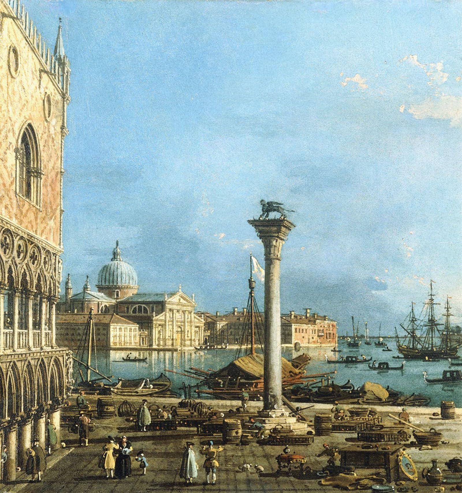 SERENDIPITP Retro Picture Poster Wall Art Pictures Painting The Piazzetta Venice with the Bacino di S. Marco and the Isola di S. Giorgio Magiore by Antonio Canal for Wall Decor 60x90cm