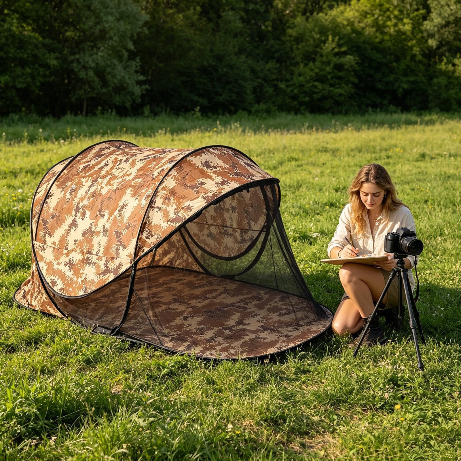 Tiendas de Camping Plegable de malla con bolsa de almacenaje portátil para