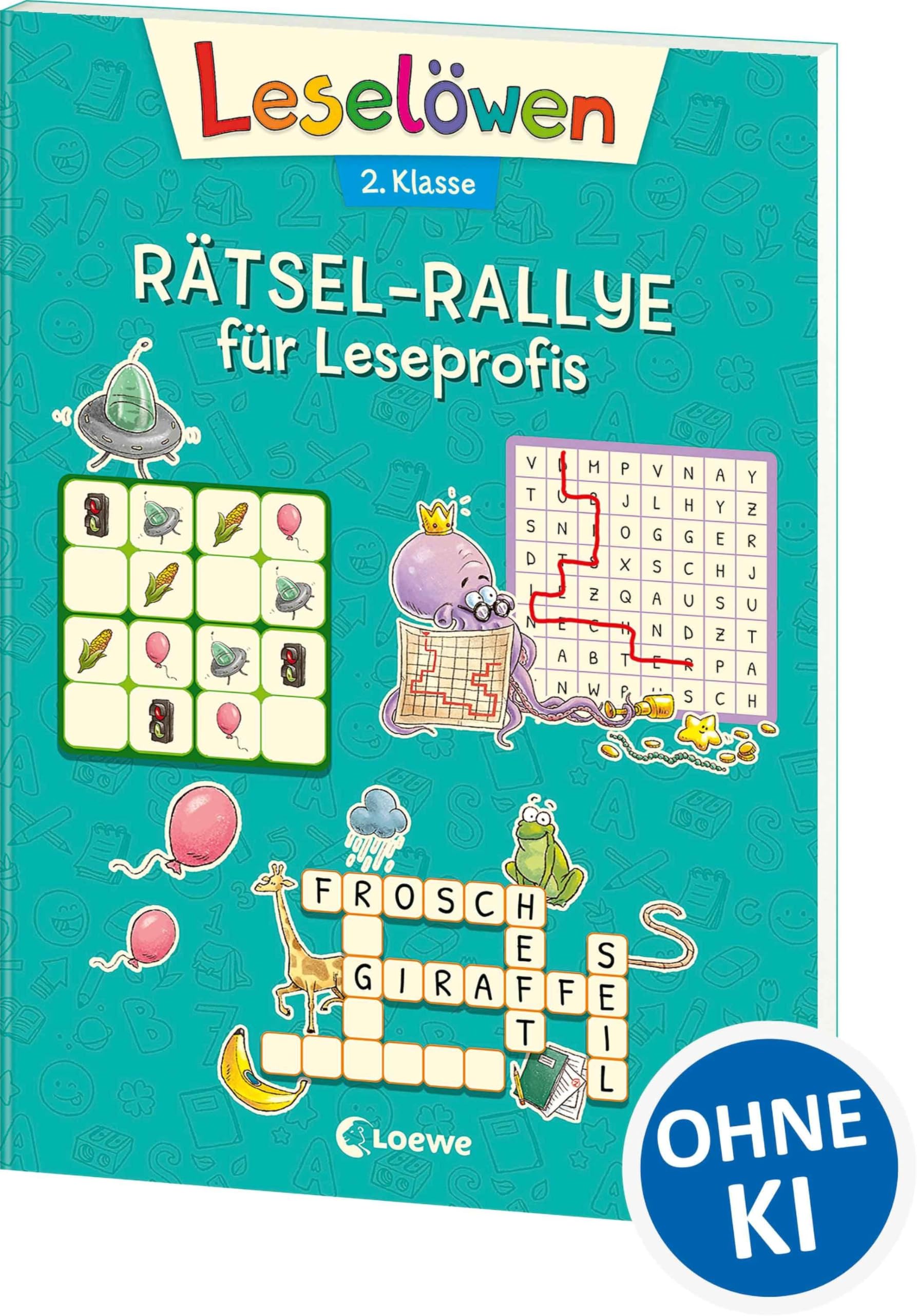 Leselöwen Rätsel-Rallye für Leseprofis - 2. Klasse (Türkis): Rätselbuch zum Lesenlernen für Kinder ab 7 Jahre