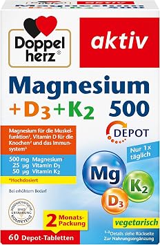 Doppelherz Magnesium 500 + D3 + K2