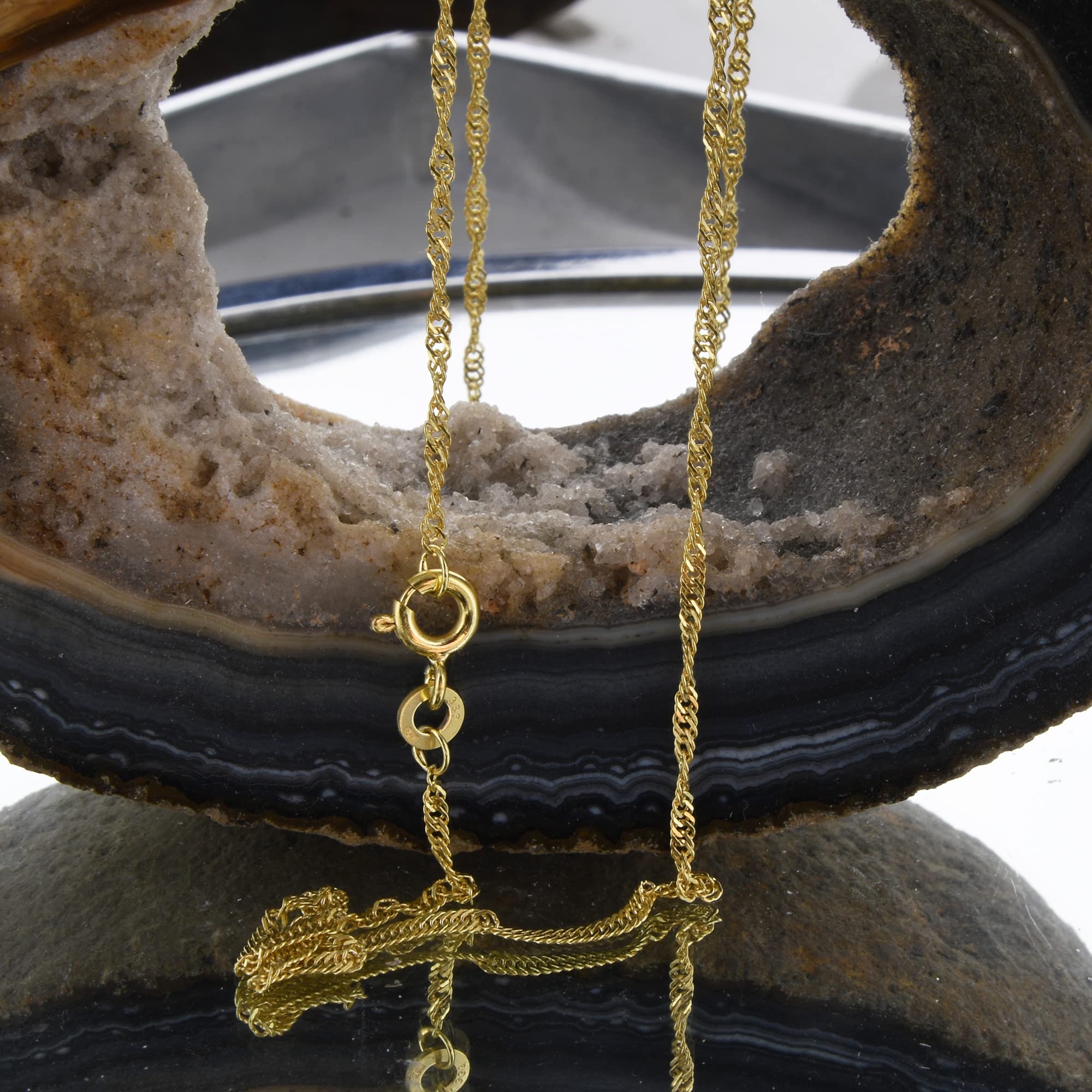 Goldkette Singapurkette Halskette Breite 1,6 mm 333-8 Karat echt Gold