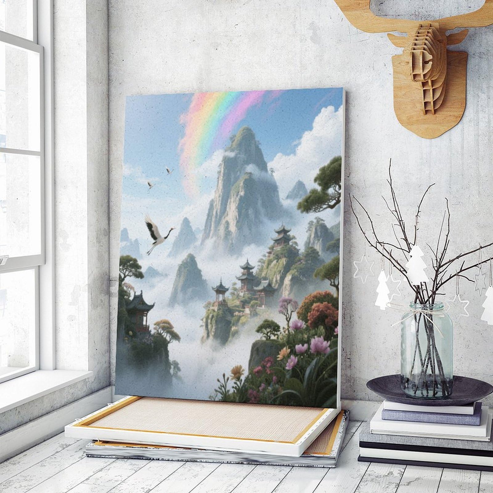 KOAYUBFC Xianxia Malen nach Zahlen für Erwachsene, Anfänger, Erwachsene, Malen-nach-Zahlen-Kits auf Leinwand, DIY-Acryl-Ölfarben, Gemälde mit Pinseln für Geschenk, Heimdekoration, Wanddekoration