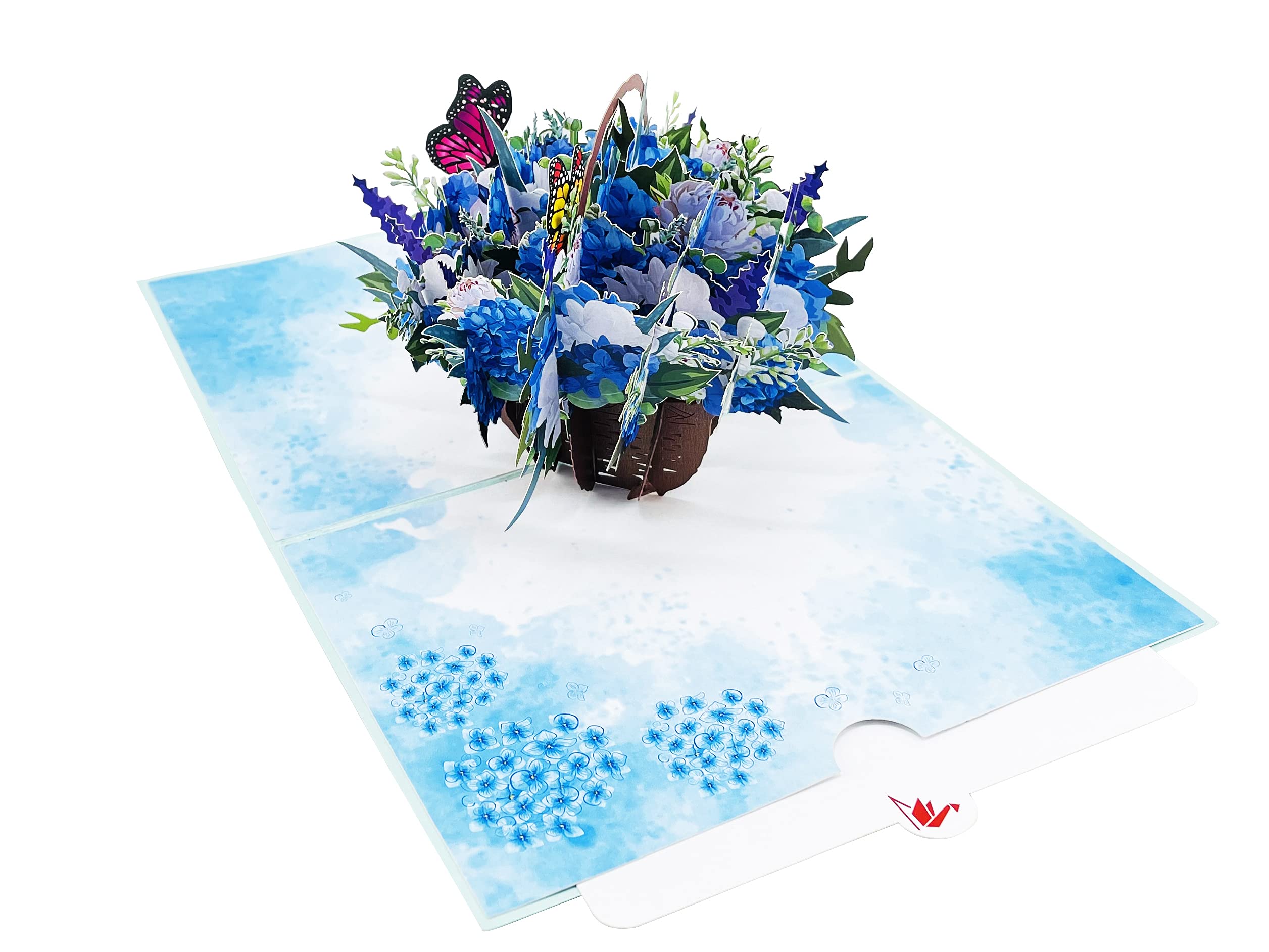 Geburtstagskarte Mit Blumenkorb-Motiv – Elegant, Glitzernd & Mit Lieber Botschaft