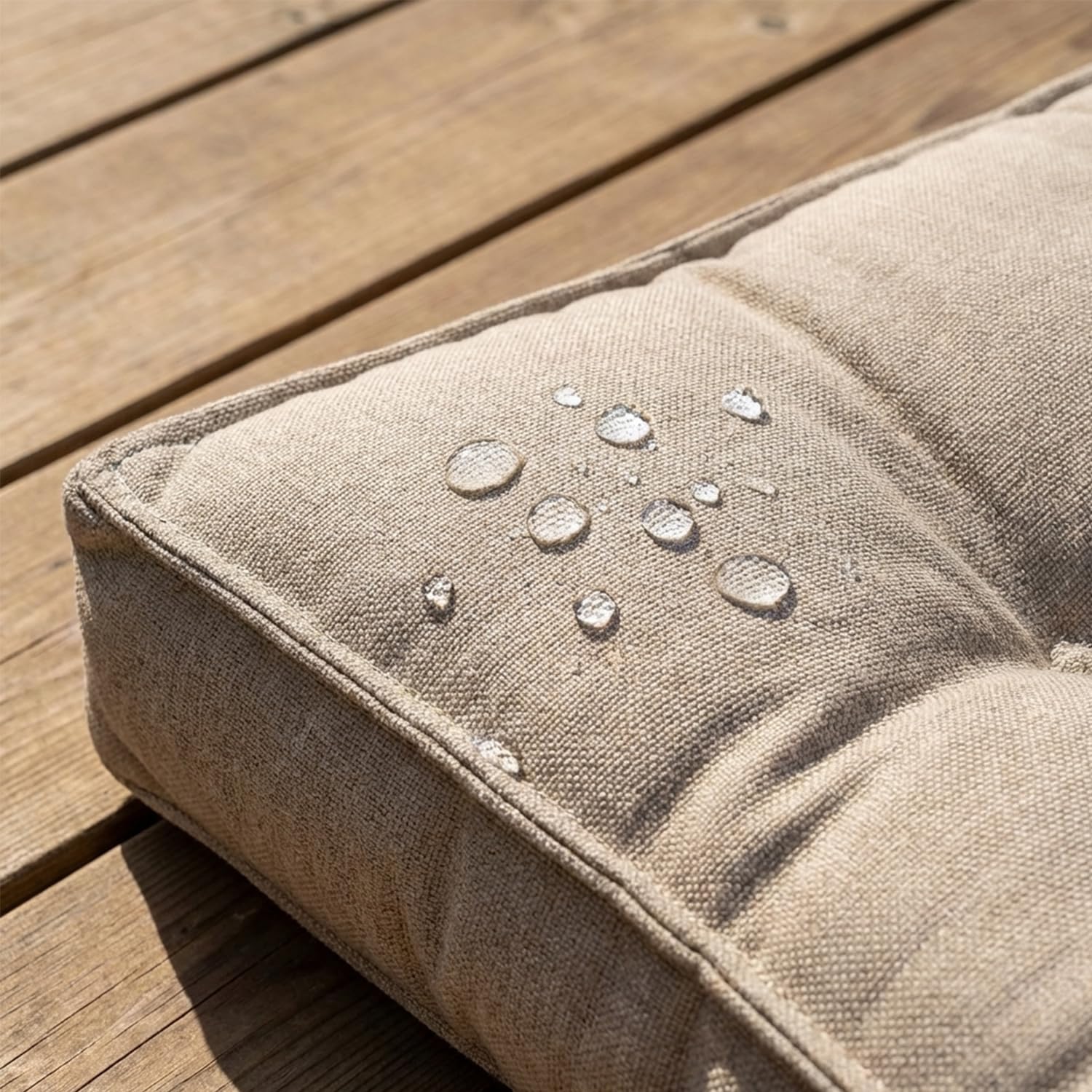 Cojín para Silla de Exterior,Cojín de Respaldo 55x40 cm y Cojines sillas terraza 55x55 cm,Ideal para balcón terraza salón Exterior Confort Acolchado Grueso Duradero,Beige