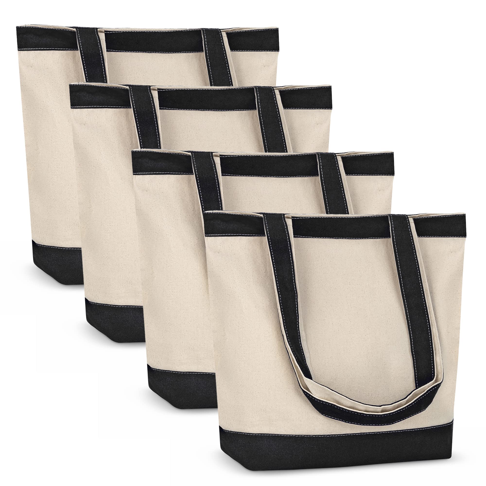 Heavy Duty Canvas Tote Bags – 8 Pack Blank Cotton Totes For Groceries, Shopping, DIY Projects | 16x14.5 Inches 4 thumbnail image