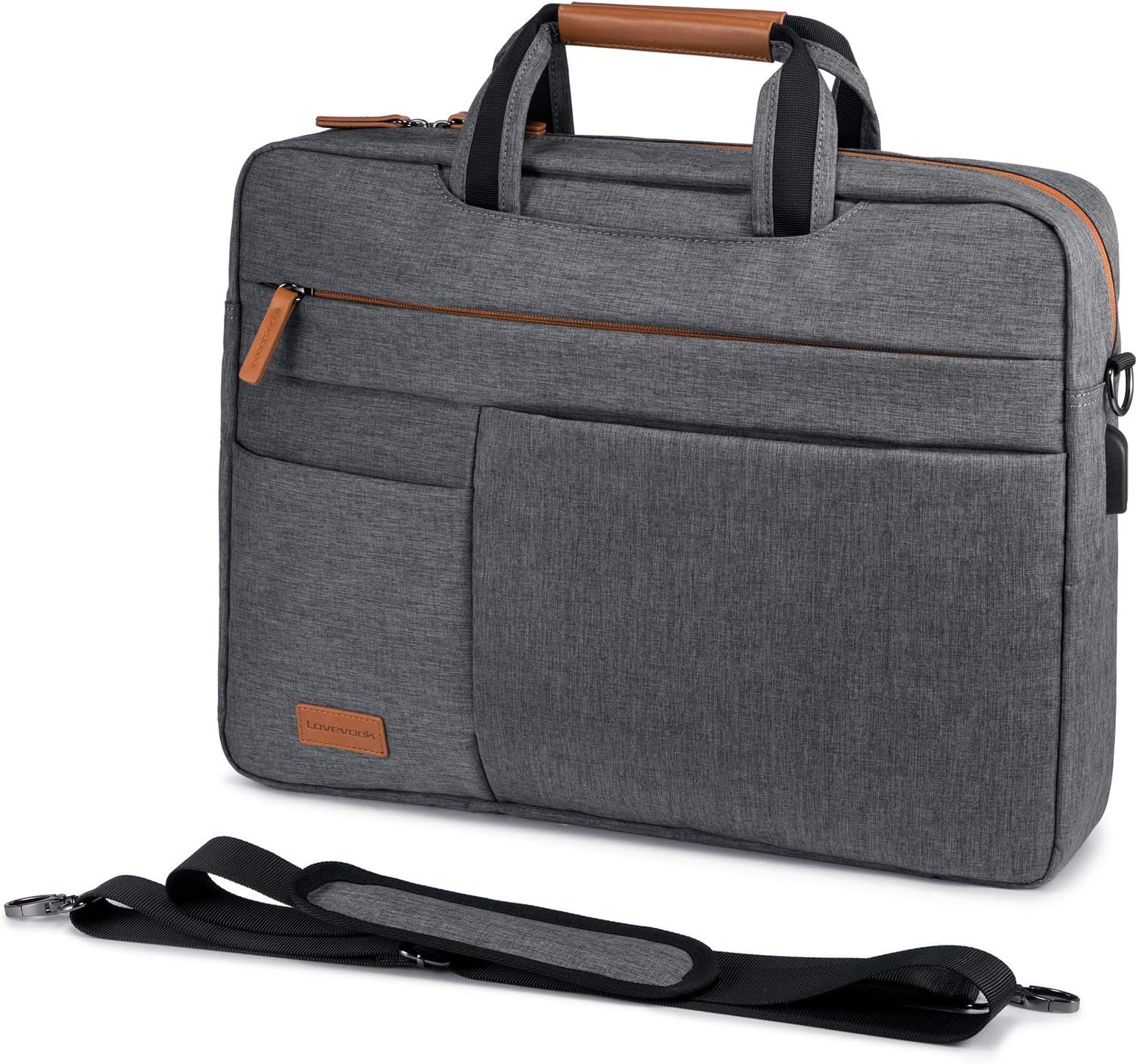 Mallette noire à bandoulière pour ordinateur portable de 14 pouces