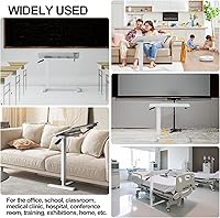 Vista 8 de Mobile Standing Desk Portable Pneumatic Laptop Rolling Cart Adjustable Height, Tiltable Overbed Table Sit Stand Computer Workstations for Home