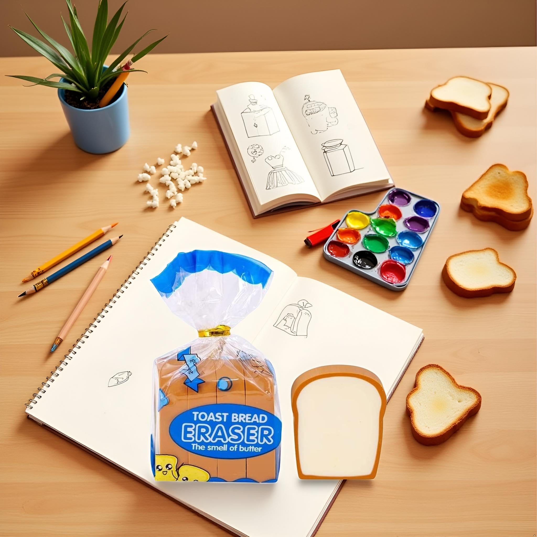 Khaki Toastbrot-Radiergummi – Niedliches Brot-Design, Für Zeichnen, Schule, Als Geschenk Für Künstler