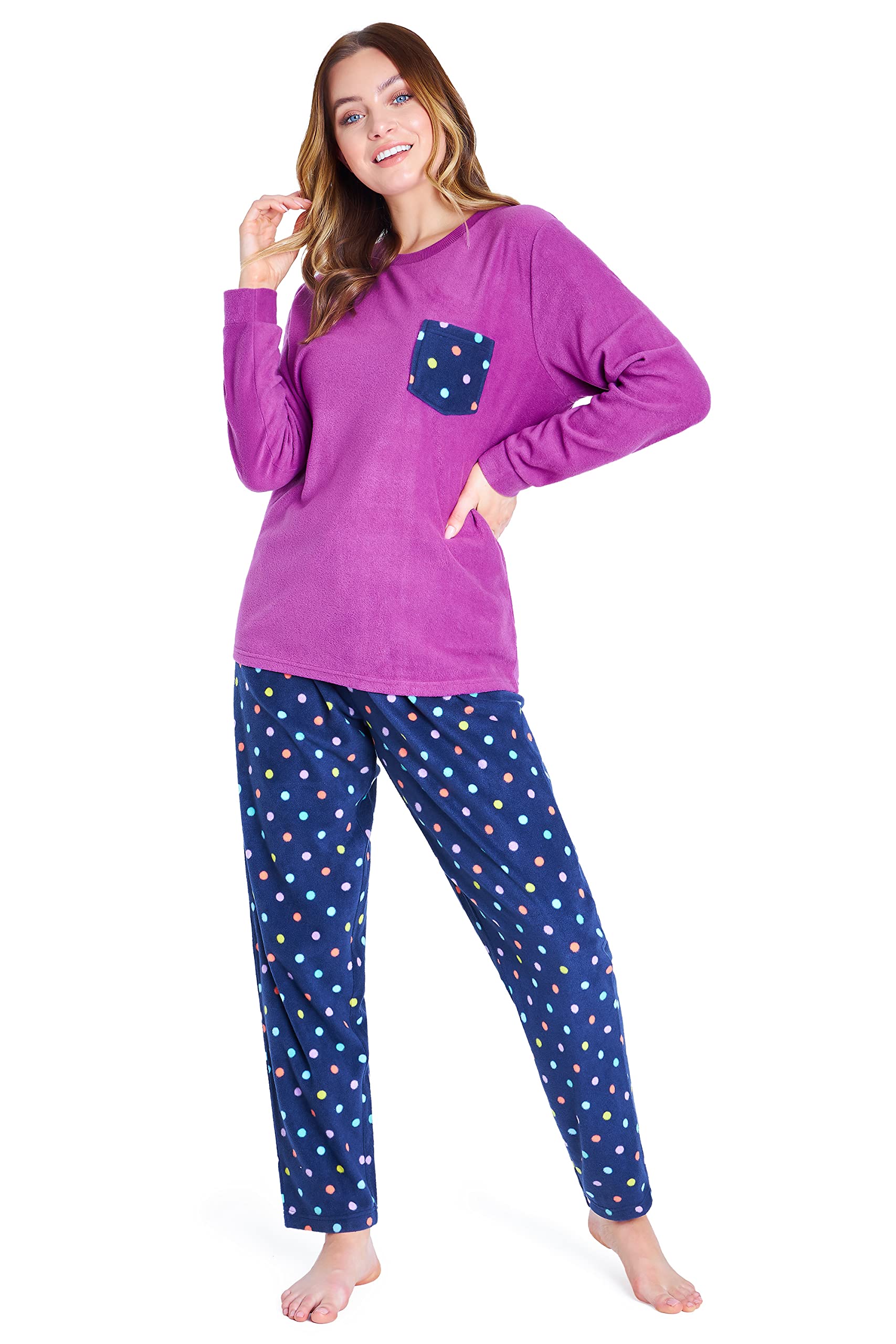 CityComfort Pigiama Pile Donna, Set Manica Pigiama Donna Invernale per Adulti Adolescenti, Regali per Lei