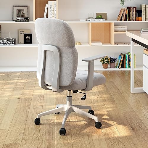 LuxErgo Silla de oficina, sillas de escritorio de oficina en casa con reposabrazos, cómoda silla de escritorio con ruedas, sillas de computadora de