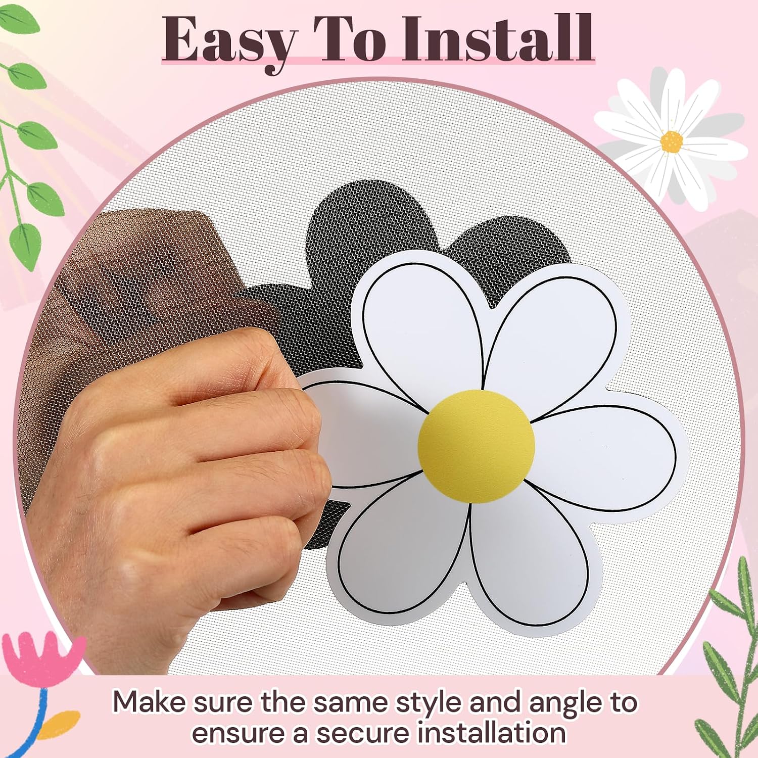 Konohan 12 Pcs/6 Pairs Screen Door Magnets Cute Flower Double Sided Screen Door Magnetic Flexible Protector Decorative Magnets for Summer Window Sliding Doors image 4